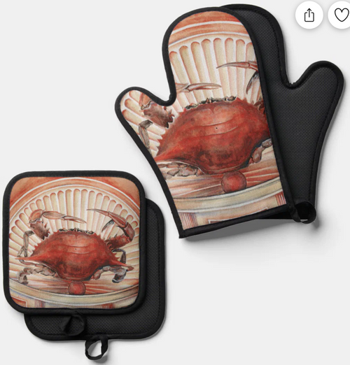 Original Painting by New York City, Fine Art Artist, Gaye Elise Beda,  Oven Mitts and Pot Holders, www.gayeelisebeda.store Check it out.
