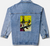 Original Painting by New York City, Fine Art Artist, Gaye Elise Beda,. Denim Jacket, www.gayeelisebeda.store Check it out.
