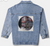 Original Painting by New York City, Fine Art Artist, Gaye Elise Beda,. Denim Jacket, www.gayeelisebeda.store Check it out.