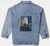 Original Painting by New York City, Fine Art Artist, Gaye Elise Beda,. Denim Jacket, www.gayeelisebeda.store Check it out.