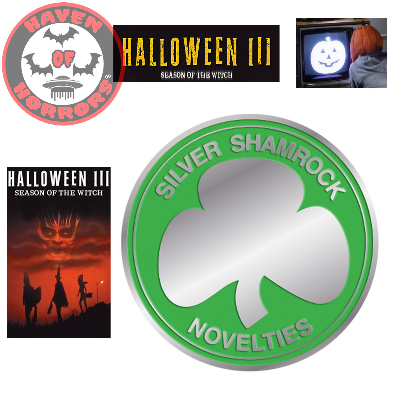 Holiday Horrors - Halloween III: Season of the Witch - Silver Shamrock  Ornament 3 Pack