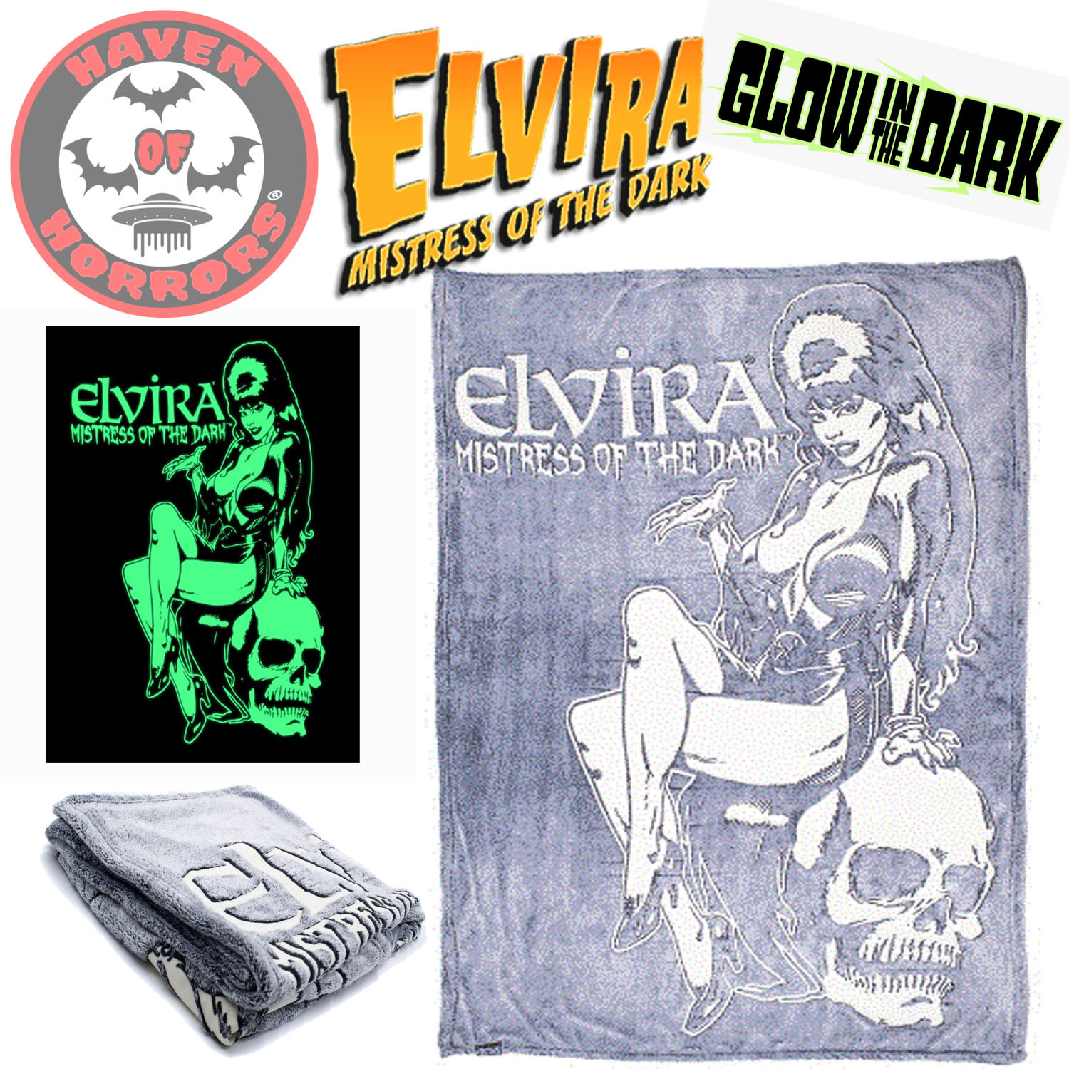 Elvira Classic Red Logo Coffin Beach Towel