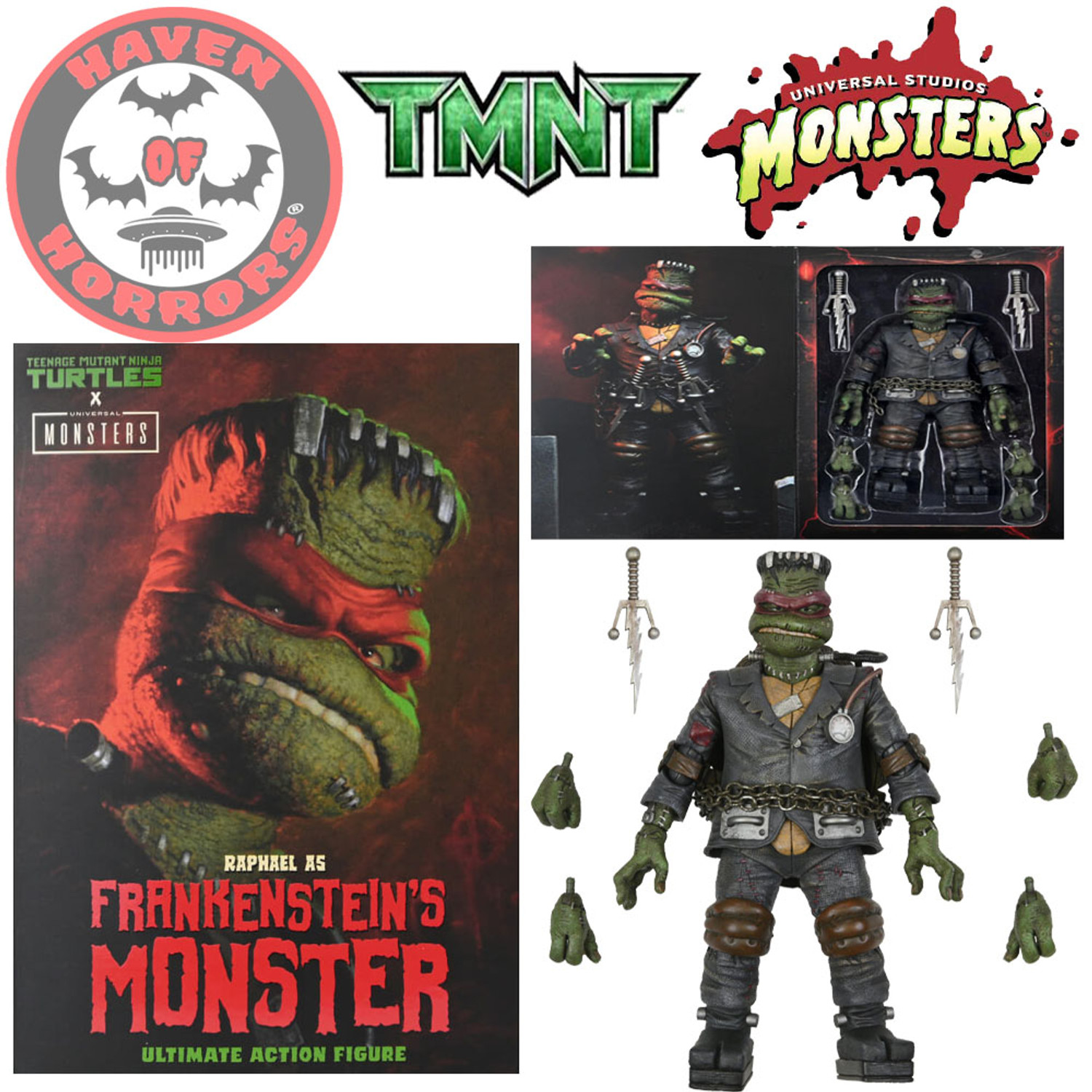 Universal Monsters x TMNT Ultimate Raphael as Frankensteins Monster 7-Inch  Scale Action Figure