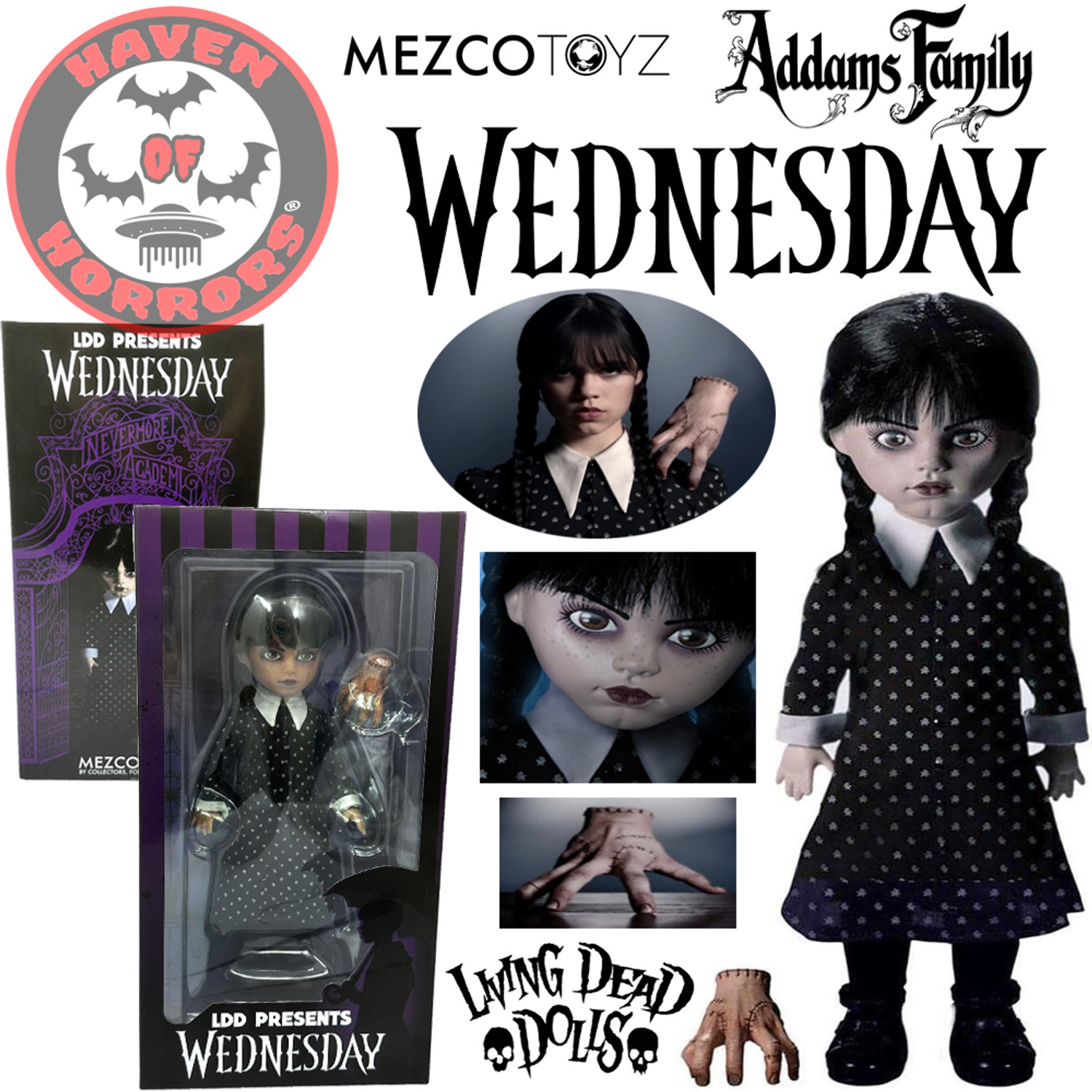 Living Dead Dolls LDD Presents Wednesday Addams Doll 