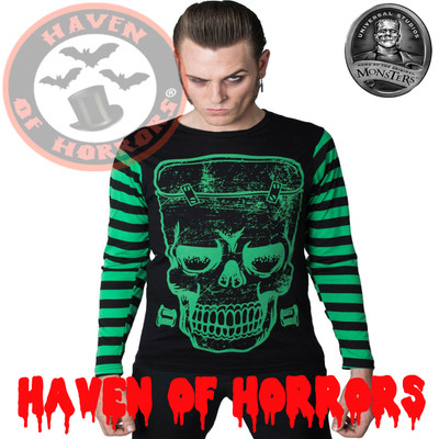 Universal Monsters Frankenstein Stripe Longsleeve Top