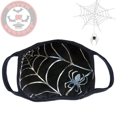 Spiderweb Silver Foil Face Mask