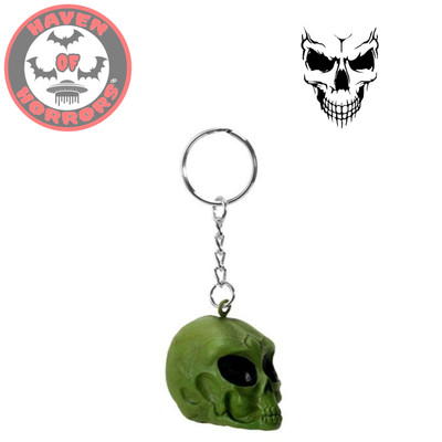 Green Alien Skull Key Chain #Y8402