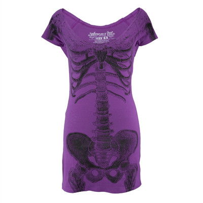 Black Skeleton Purple Dress
