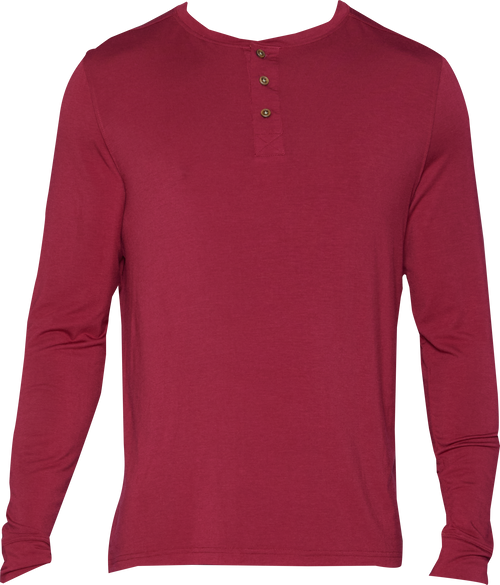 Cashmere (Yes!) - Long Sleeve Henley - Burgundy - LUXE - - BuyOneGetOne - BOGO