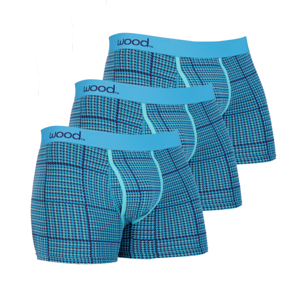 3pack-Boxer Brief w/Fly - Blue Hound Weave