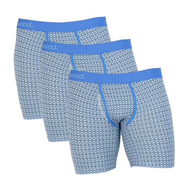 3pack-Biker Brief w/Fly - Steel Blue Rings