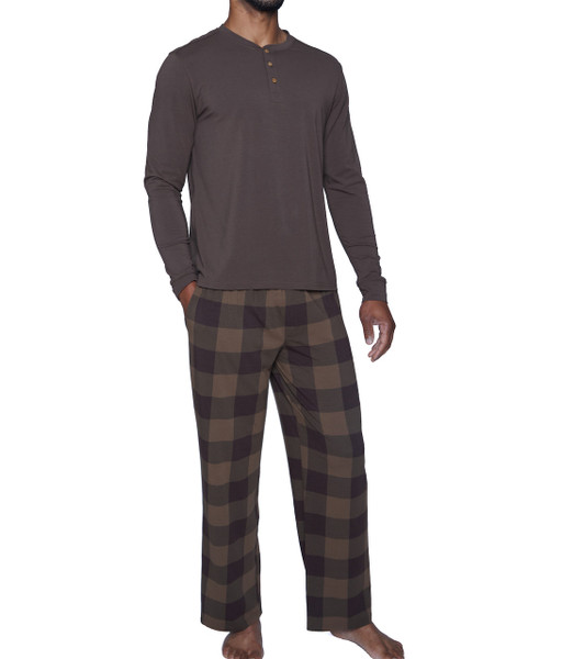 BUNDLE Lounge Pant Chestnut Checkers and Walnut Henley