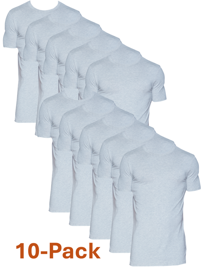 10-Pack Crew Neck - Heather Grey
