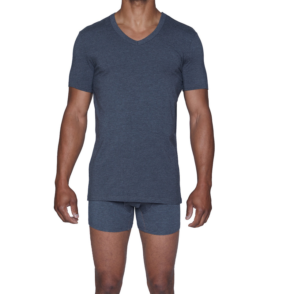 10-Pack Wood V-Neck - Charcoal Heather