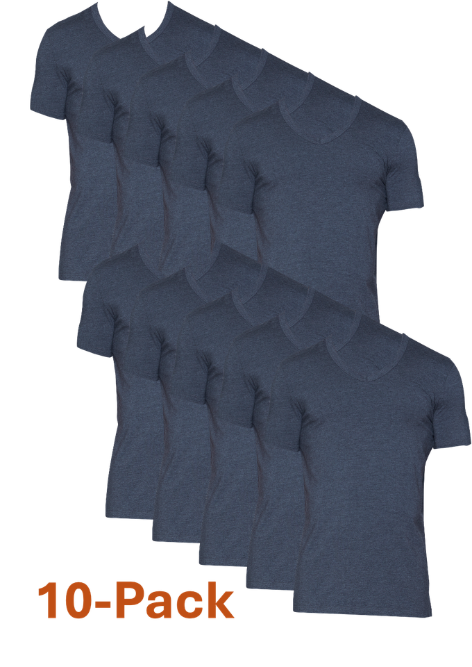 10-Pack Wood V-Neck - Charcoal Heather