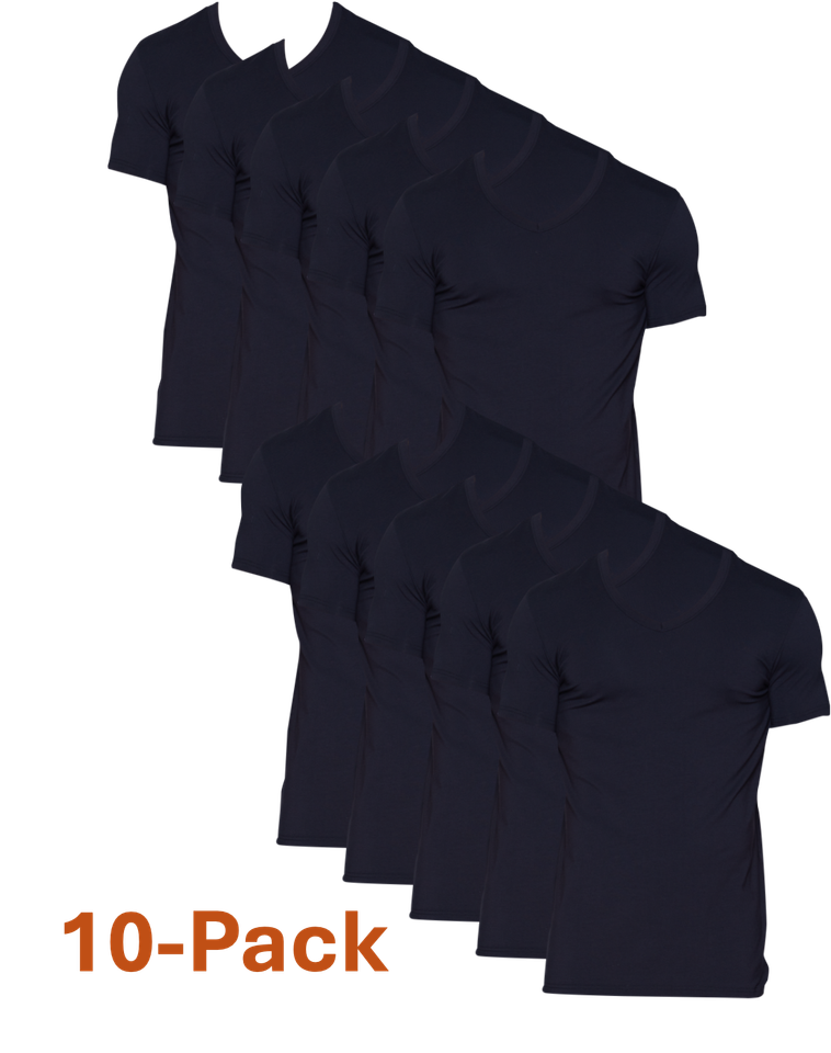 10-Pack Wood V-Neck - Black