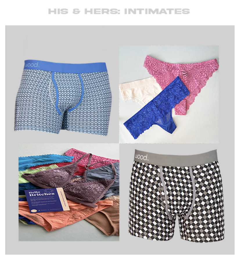 His and Hers: Intimates to Share - Wood Underwear