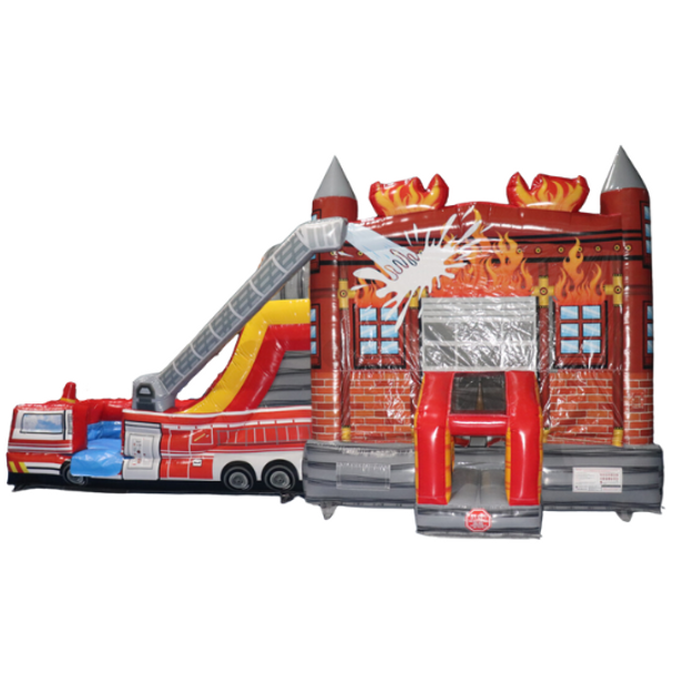 Fire Truck Inflatable Combo (Wet n Dry) with Blower