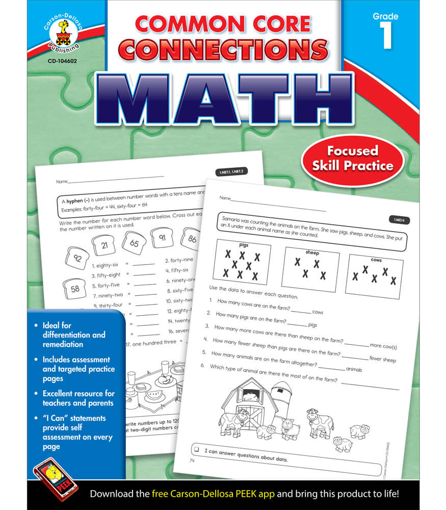 Grade 1 Common Core Connections Math Workbook eBook