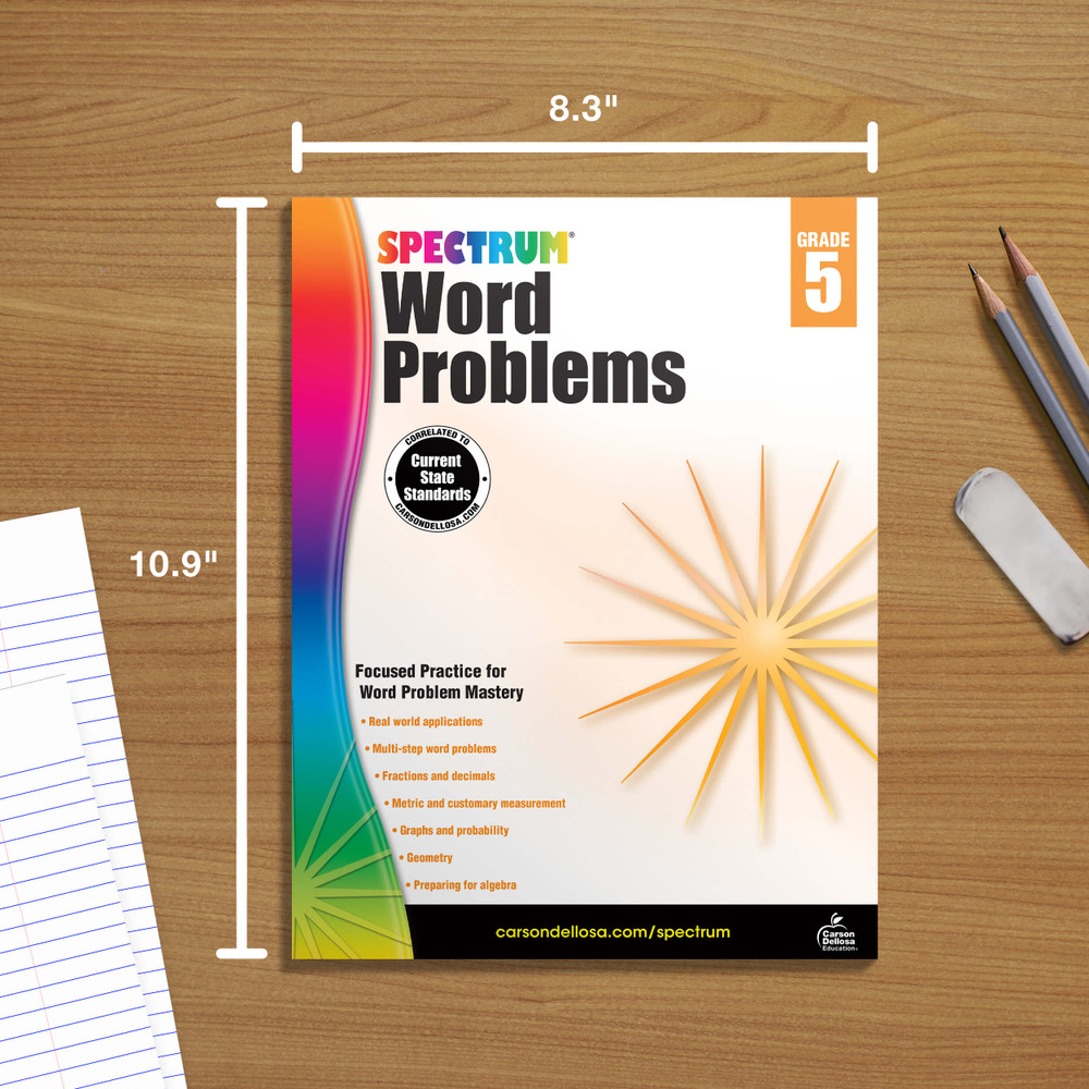 Grade 5 Spectrum Word Problems Workbook Paperback