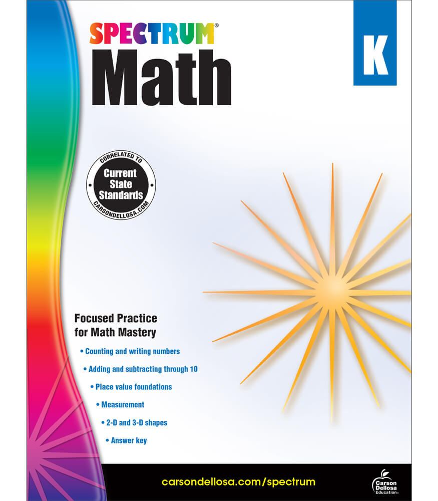 Spectrum　Math　Workbook　Paperback　Grade　K