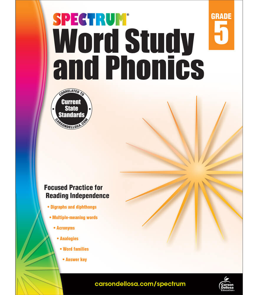 Grade 5 Spectrum Word Study and Phonics Workbook Paperback