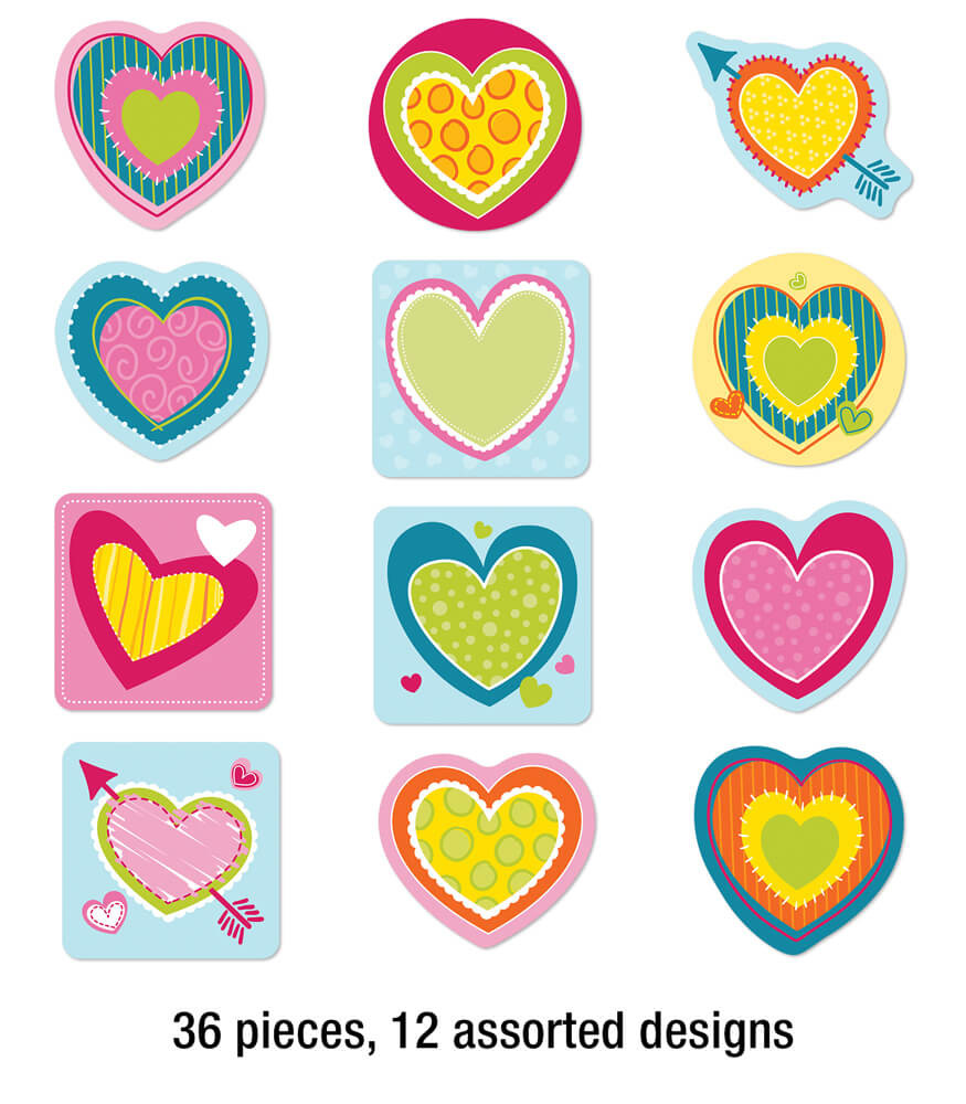 Mini heart stickers transparent - 12 colors • Your Personal Organizer