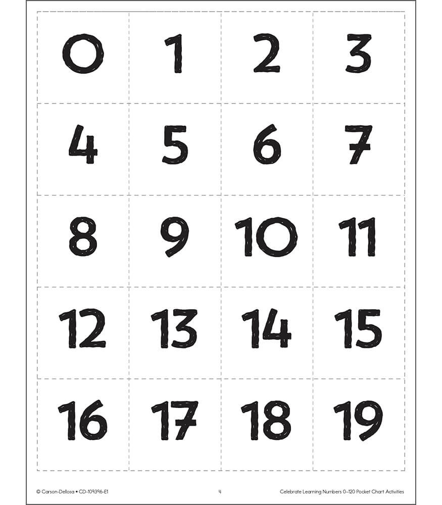Celebrate Learning Numbers 0-120 Printable Pocket Chart Activities