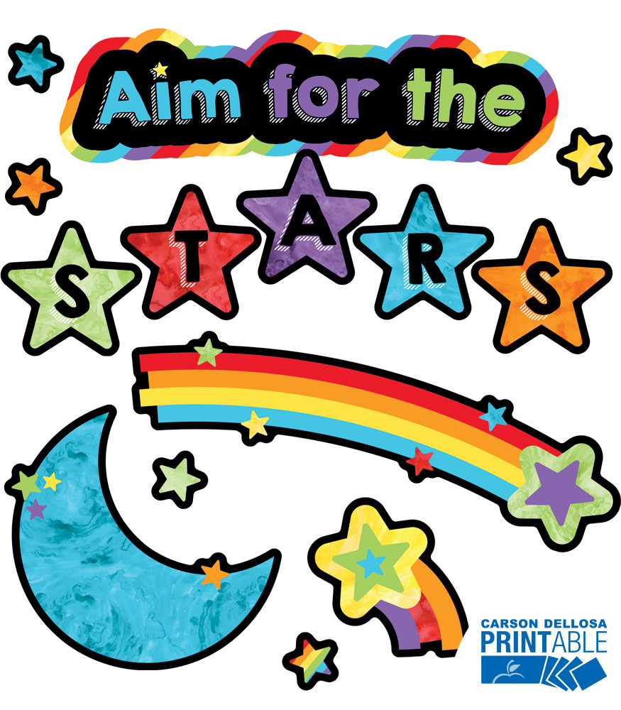 Aim for the Stars Printable Bulletin Board Set