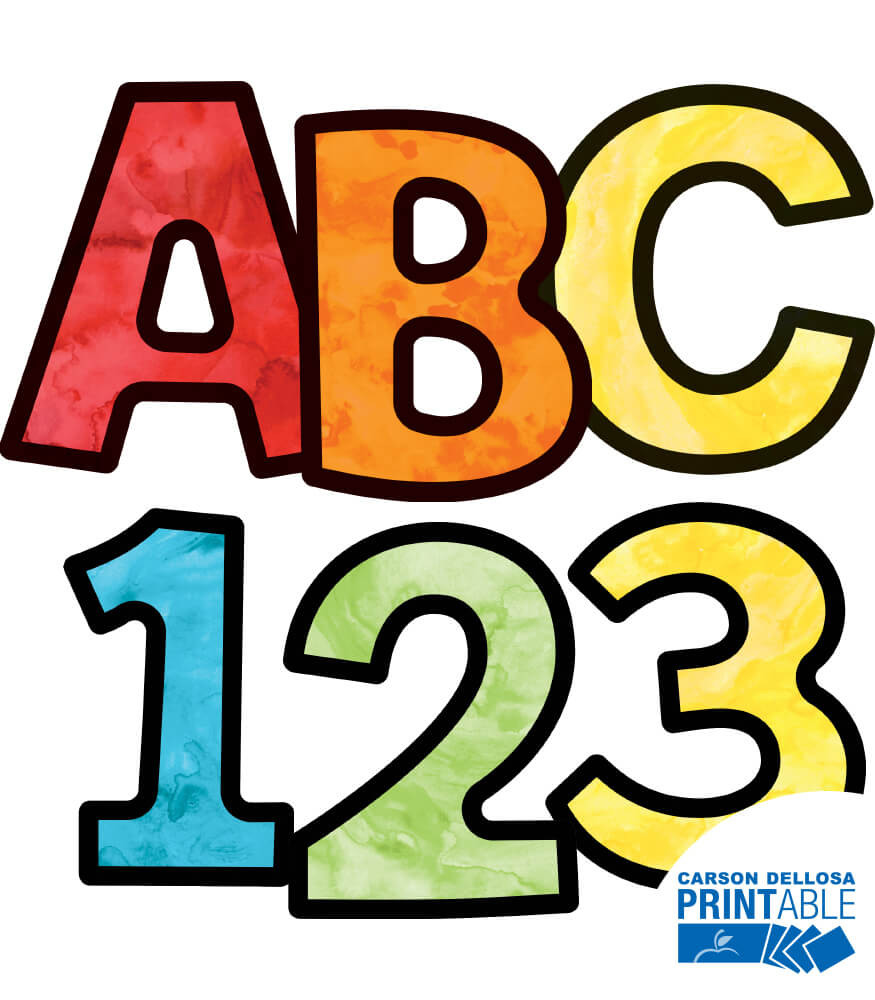 Celebrate Learning Watercolor Letters, Numbers, and Symbols [eBook]