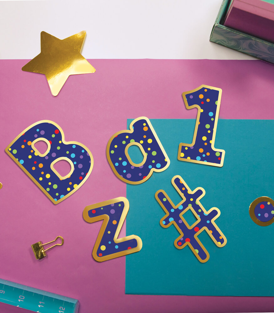 216PCS Confetti Style Bulletin Board Letters 4 Inch Alphabet Numbers Set