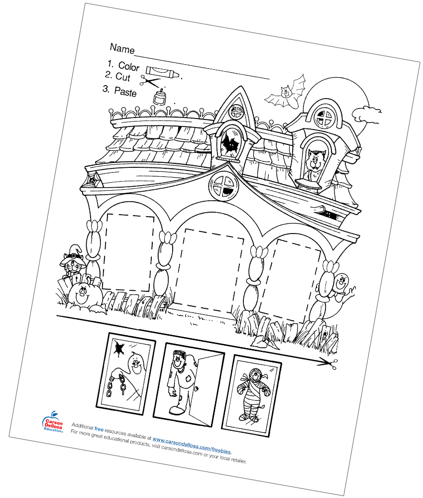 Haunted House Color by Number  Free Printable Coloring Pages