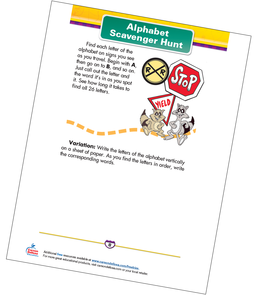 Alphabet Scavenger Hunt Free Printable | Carson Dellosa