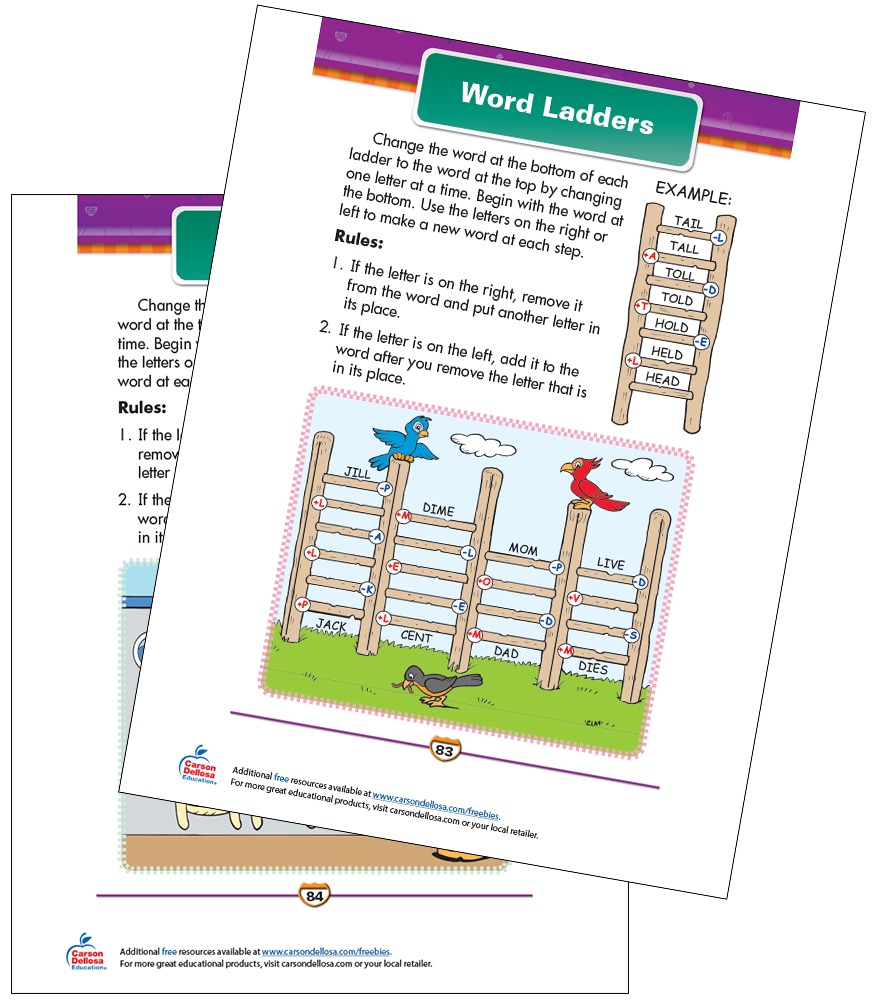word ladders free printable | carson dellosa