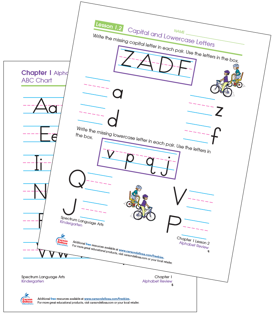 Writing Capital and Lowercase Letters Kindergarten Free Printable | Carson  Dellosa