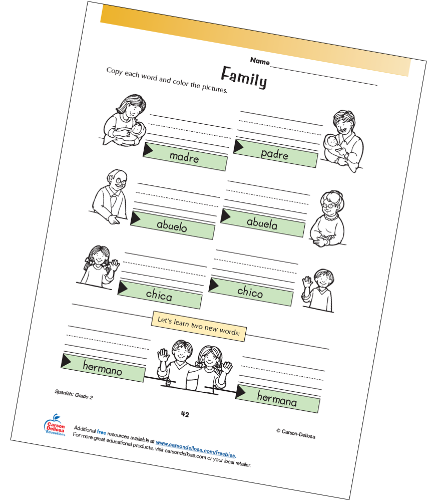 Family Members Spanish Free Printable | Carson Dellosa family-members-spanish-free-printable-carson-dellosa