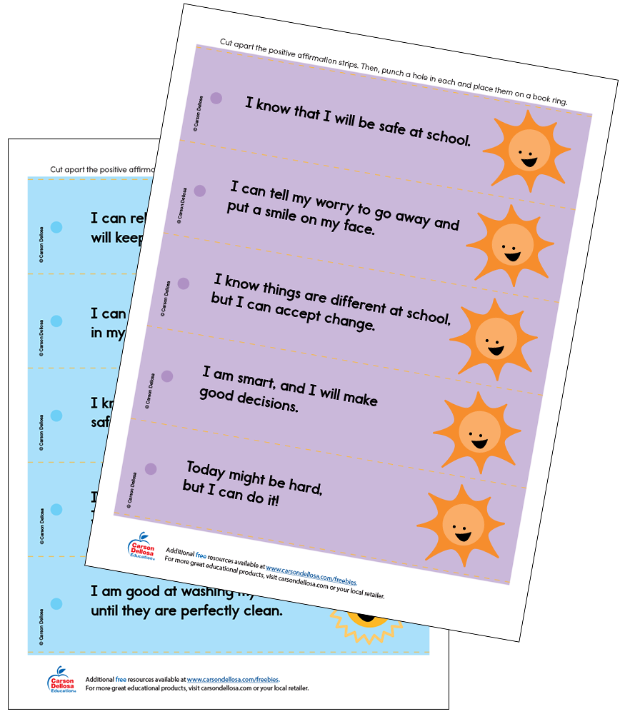 Positive Affirmations (Color) Free Printable | Carson Dellosa