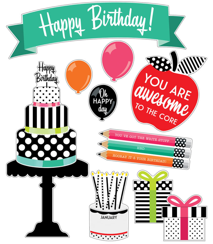 Cake or Cupcakes Birthday Display - Happy Birthday Bulletin Board - Editable