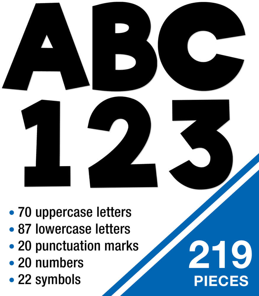 Carson-Dellosa Education EZ Letter Combo Packs, White with Black Trim, 4H, 219 Characters