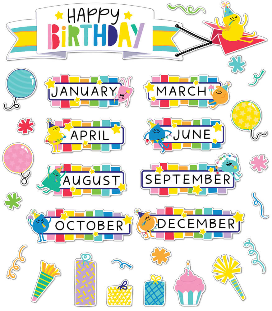 happy place birthday bulletin board set