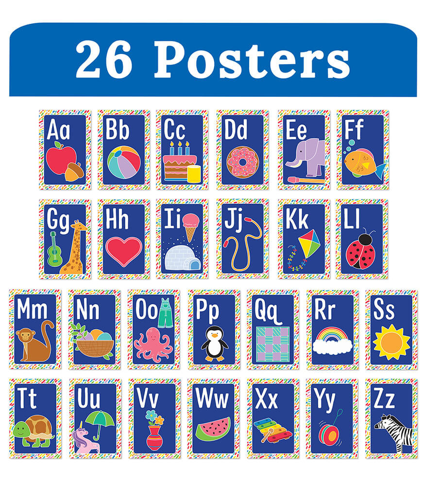 Sardfxul Pre K Learning Posters Set of 2 ABC Alphabet Poster Chart Number  Poster for Kids