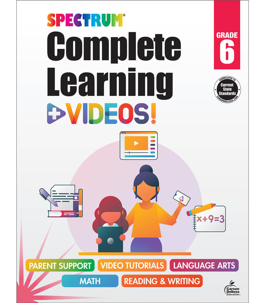 Grade 6 Spectrum Complete Learning + Videos Workbook
