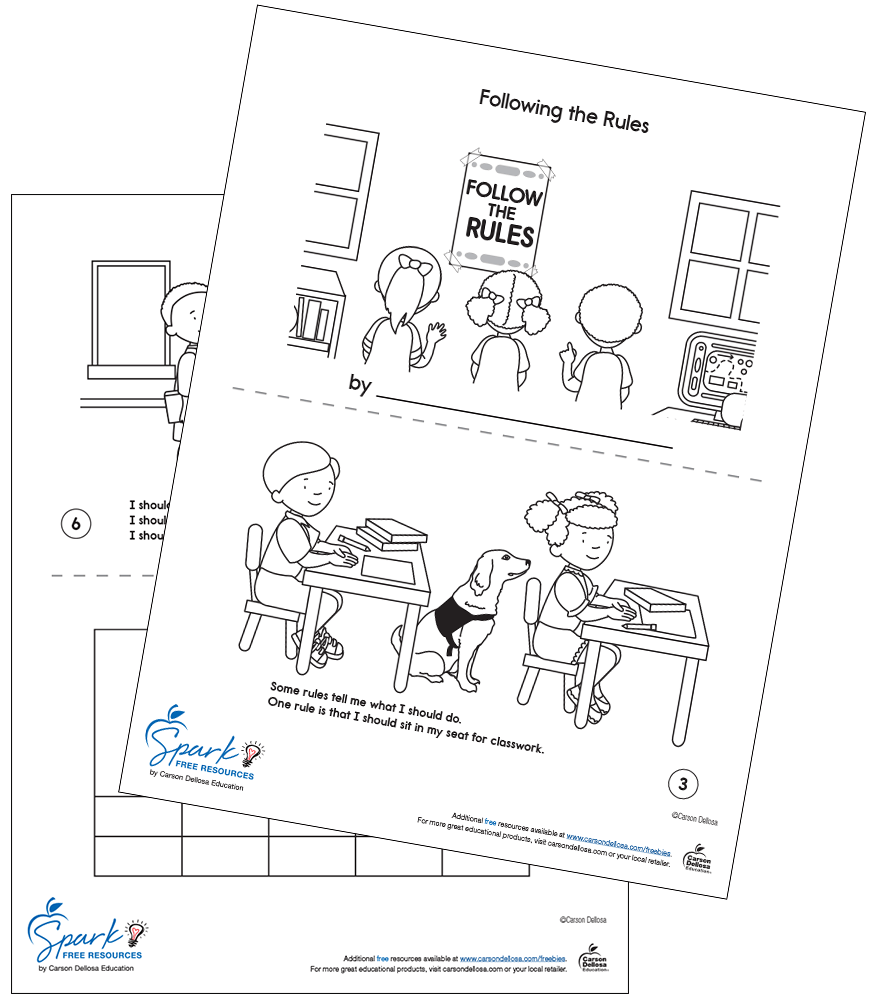 classroom rules colouring pages