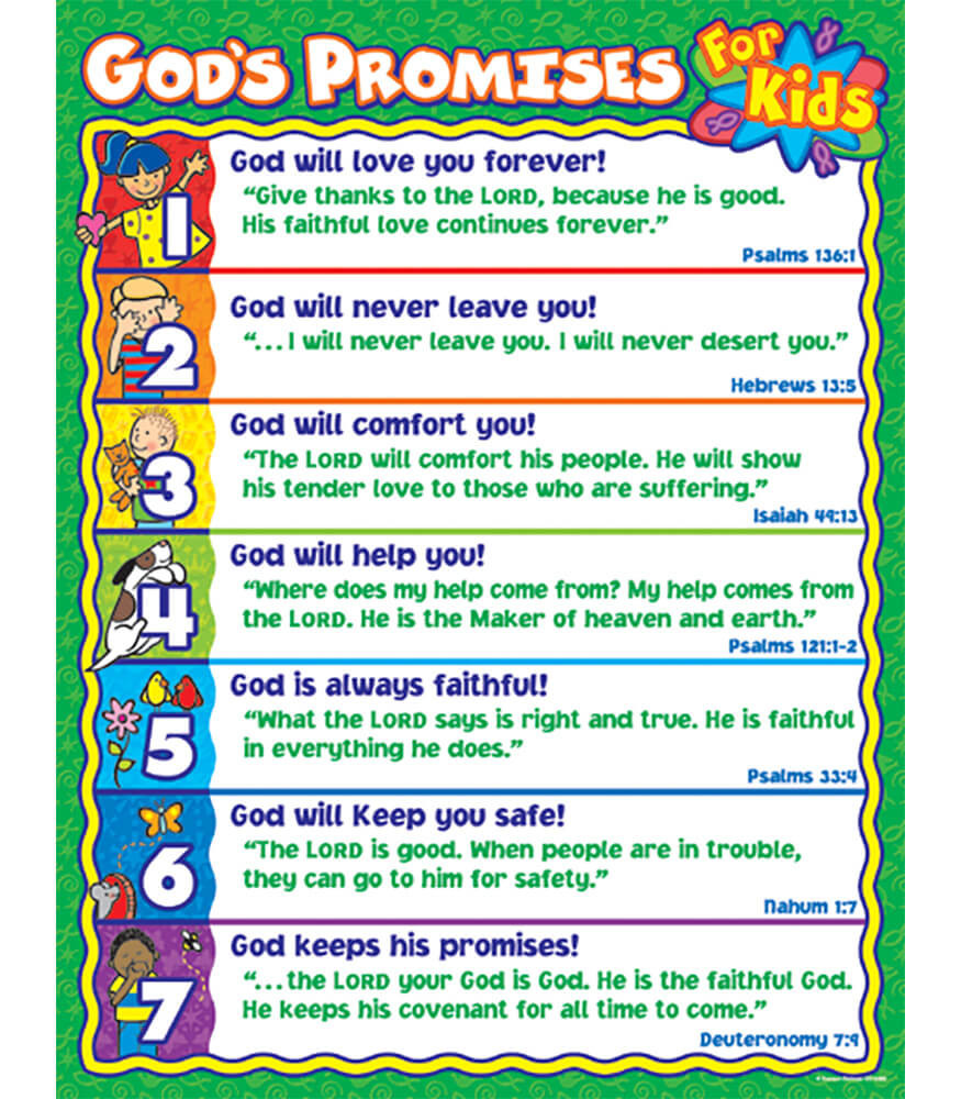 God's Promises for Kids Chart Free Printable | Carson Dellosa