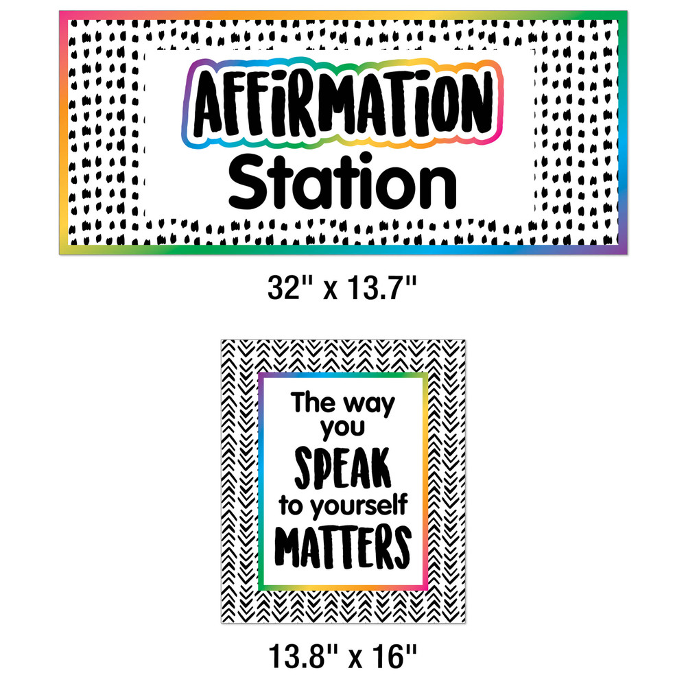 97-Piece Back To School Bulletin Board Set - Affirmation Station & Motivational Classroom Decor