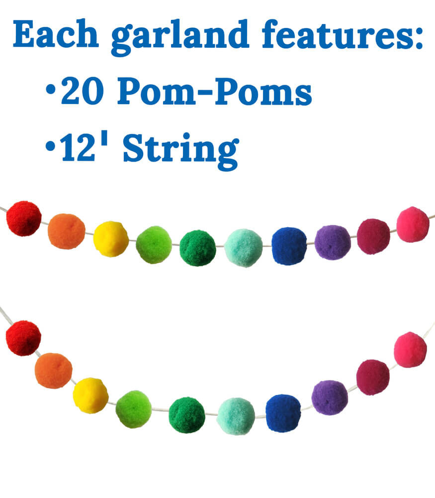 Rainbow Pom-Pom Garland