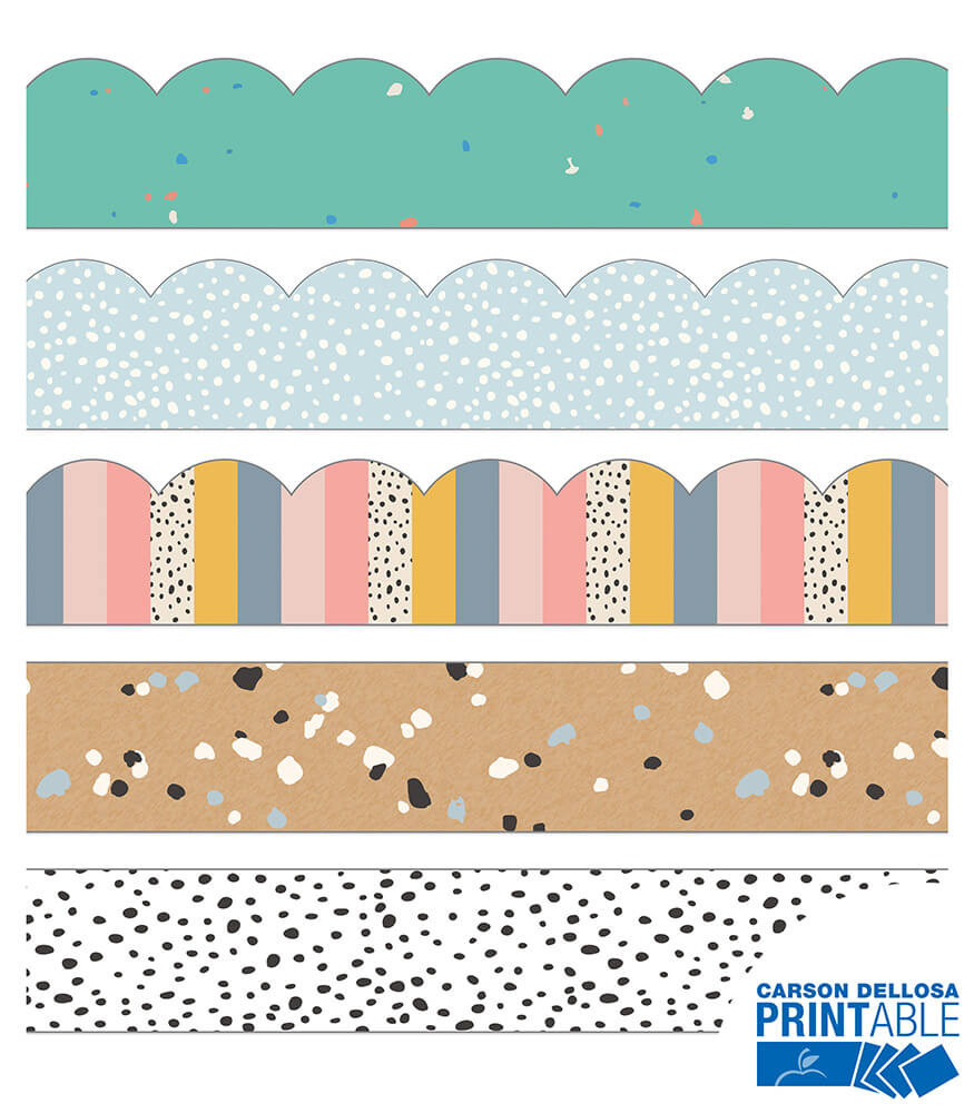 we belong patterned printable bulletin board borders set