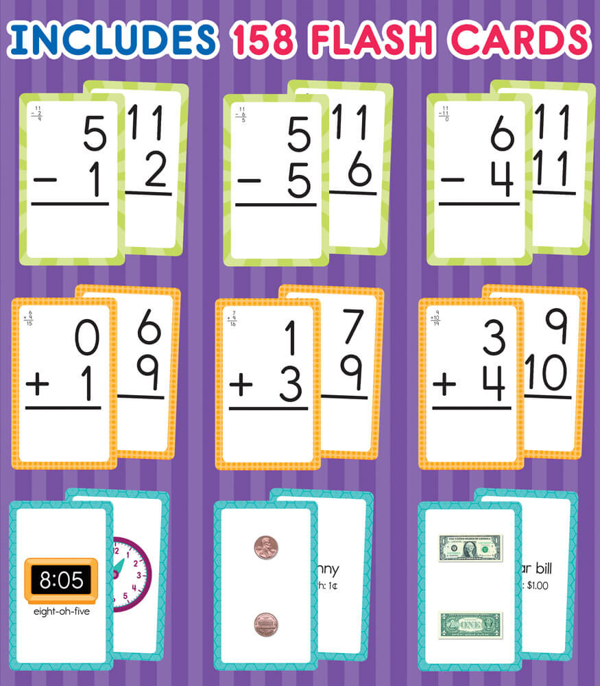 Grade 1-3 3-Pack Math Flash Card Bundle Math Grade 1-3