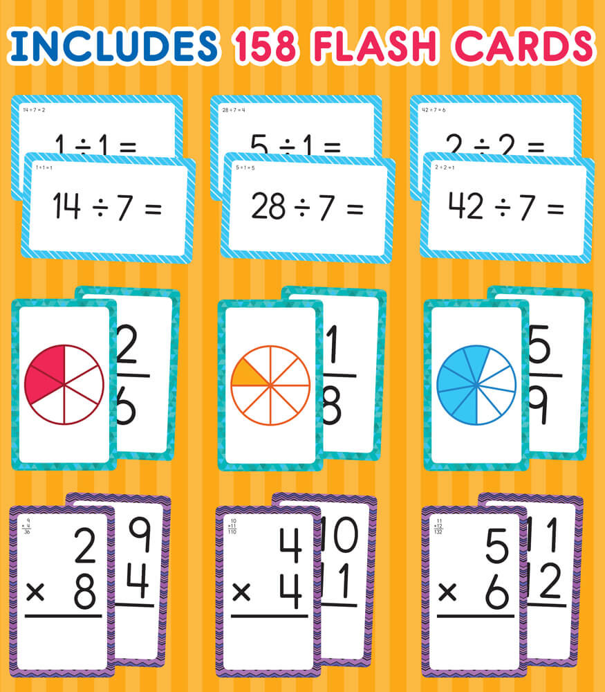 Grade 3-5 3-Pack Math Flash Card Bundle Math Grade 3-5