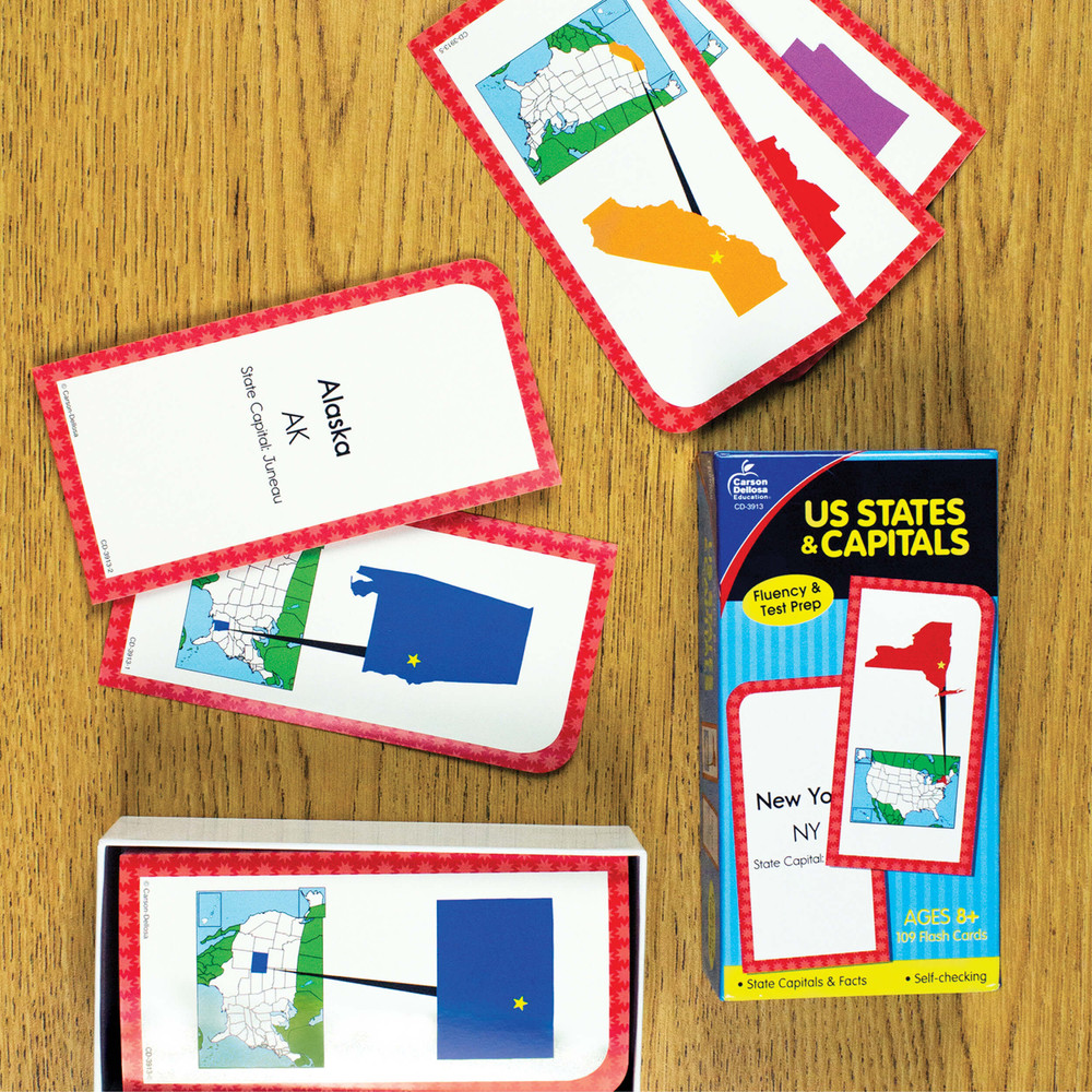 Grade 3-5 U.S. States & Capitals Flash Cards